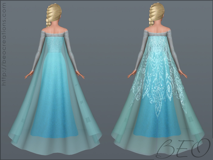 Elsa's dress (Frozen) for Sims 3 by BEO (3)
